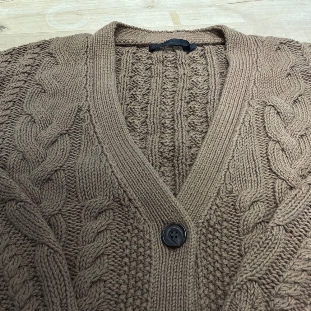 JENNI KAYNE COTTON CABLE CARDIGAN - Picture 2 of 7